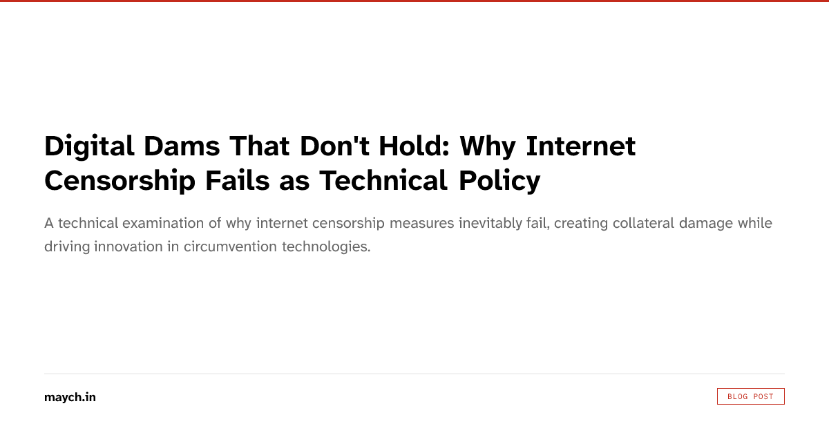 Digital Dams That Don't Hold: Why Intern...